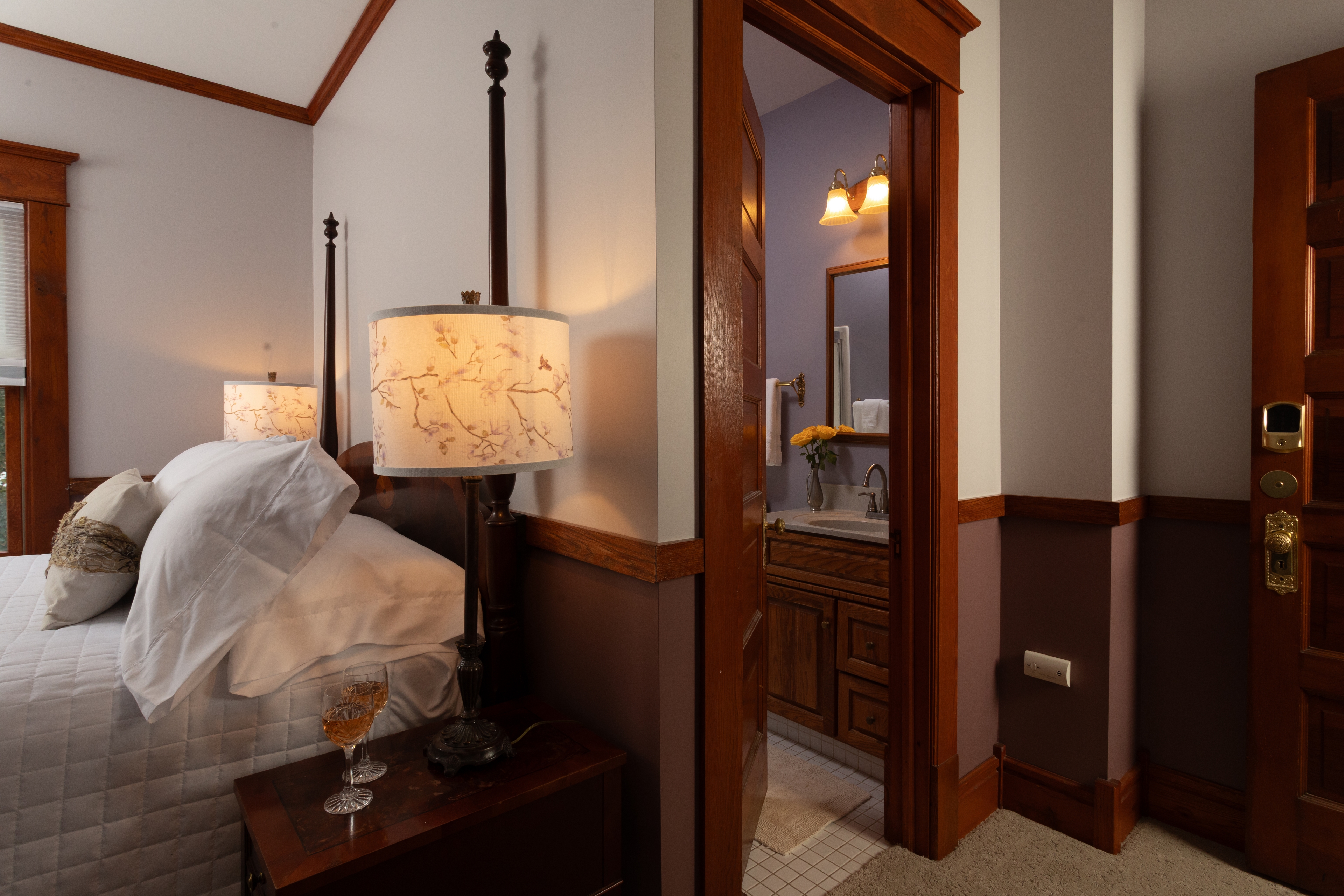 Private bathroom with tub shower combo